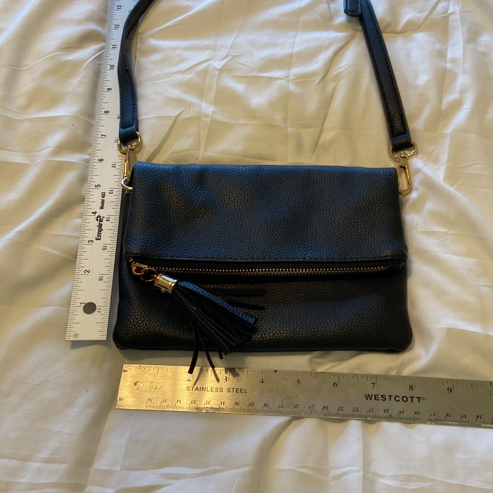2 Vegan Leather cross body bags black and camel - Picture 4 of 10